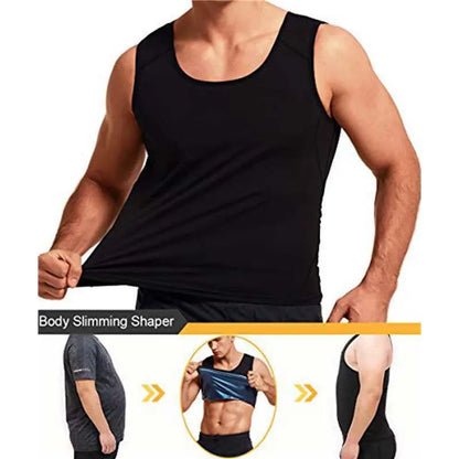 Compression Shirt Weight Loss Fat Burner Men Sauna Sweat Vest Waist Trainer Corset Zipper Workout Tank Top Slimming  Body Shaper