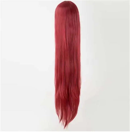 Fei-Show Black Wig 100CM/40 Inches Synthetic Heat Resistant Fiber Long Halloween Carnival Costume Cos-play Straight Hair