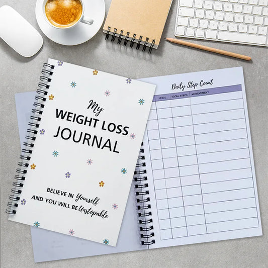 Bview Art Weight Loss Planner & Journal - Fitness Diet Tracker Notebook for Goal Setting, Healthy Lifestyle Organizer
