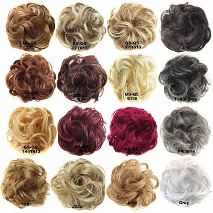 Jeedou Messy Bun Chignon Donut Hair Pad Elastic Hair Rope Rubber Band Synthetic Hairpiece Hair Accessories for Women