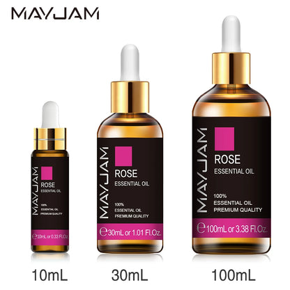 MAYJAM 10ml 30ml 100ml Jasmine Lavender Rose Sandalwood Essential Oil For Perfume Massage Spa Bath Diffuser Aroma Oil