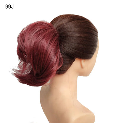 Jeedou Messy Bun Chignon Donut Hair Pad Elastic Hair Rope Rubber Band Synthetic Hairpiece Hair Accessories for Women