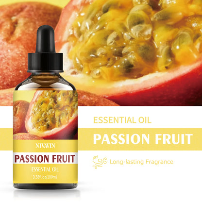 30ml/60ml/100ml passion fruit essential oil is suitable for facial hydration, moisturizing, hair care, skin care, perfume making