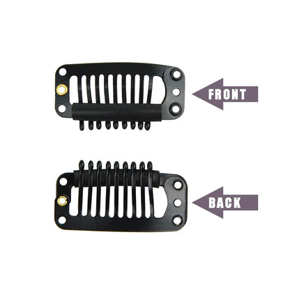 12 pcs 32mm 9-teeth Hair Extension Clips Wig Clips Combs Snap Clips with Rubber for Hair Extension Toupee DIY