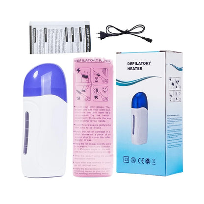 Honey Epilatory Waxing Kit Depilatory Roll on Wax Heater Machine with Refillable Wax Cream&100PCS Waxing Papers For Hair Removal