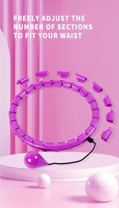 Weighted Fitness Hoop for Adults & Kids Detachable Knots Abdomen Weight Loss 2 in 1 Abdomen Fitness Weight Loss Massage