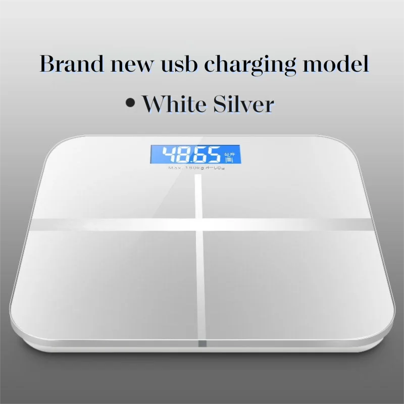 Weight Loss Weighing Device LED Display Smart Body Weight Scale USB Charging Precision Electronic Scale for Home Office Adult