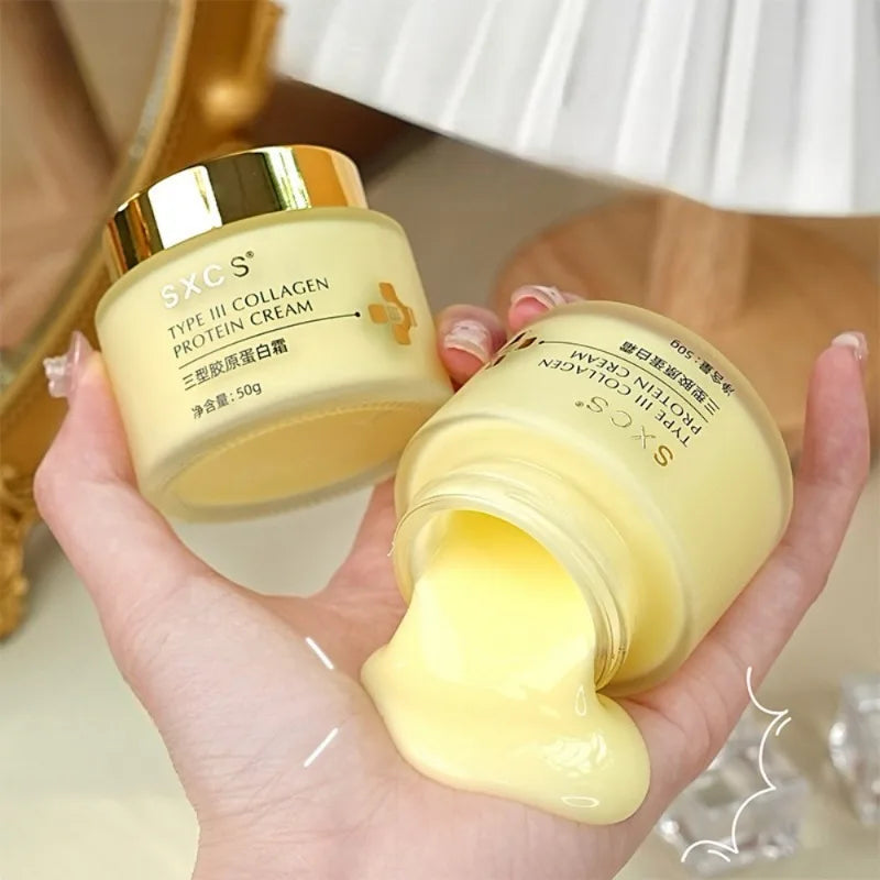 Type III Collagen Protein Cream for Face Moisturizing Lightens Fine Lines, Tightens and Brightens Skin Care Anti-Agin Firming