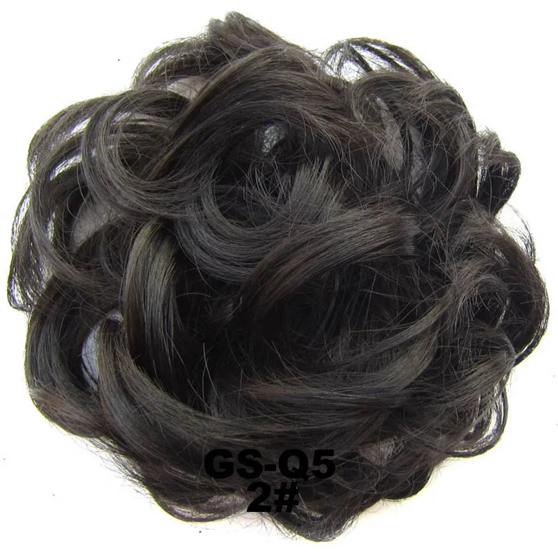 Jeedou Messy Bun Chignon Donut Hair Pad Elastic Hair Rope Rubber Band Synthetic Hairpiece Hair Accessories for Women