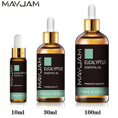 MAYJAM 10ml 30ml 100ml Jasmine Lavender Rose Sandalwood Essential Oil For Perfume Massage Spa Bath Diffuser Aroma Oil