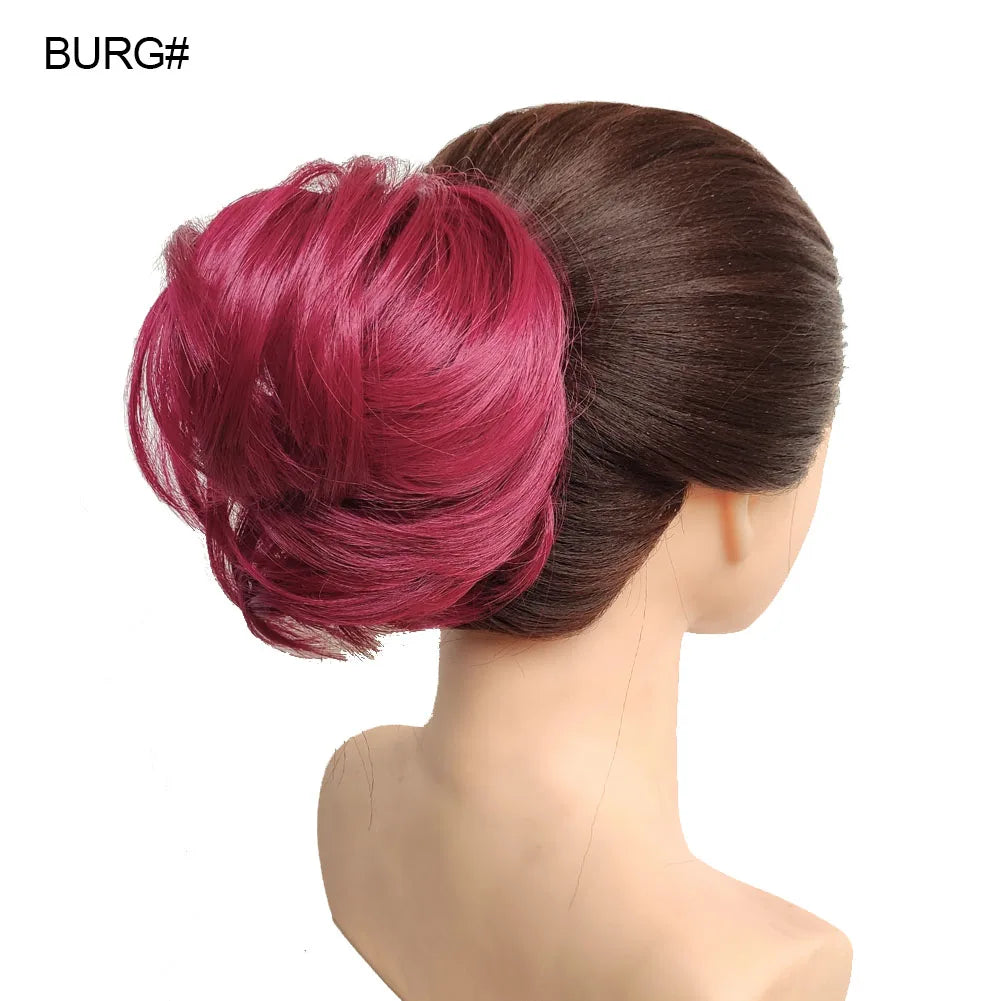 Jeedou Messy Bun Chignon Donut Hair Pad Elastic Hair Rope Rubber Band Synthetic Hairpiece Hair Accessories for Women