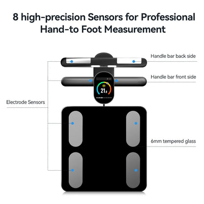 Body Composition Analyzer Professional Personal Weight Loss Fitness Scale Smart Body Fat Scale 8 Electrodes Bioimpedance Scales