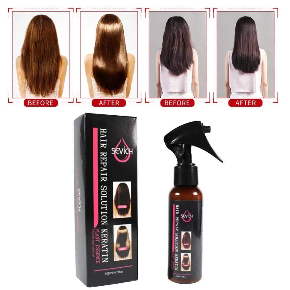 Keratin Hair Smoothing Spray Hair Conditioner Keratin Hair Treatment For Dyeing Damaged Anti-frizzle Soften Shiny Hair Care Oil
