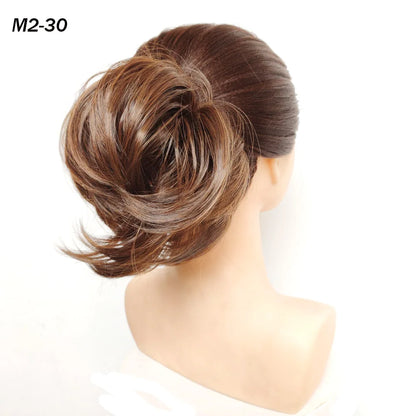 Jeedou Messy Bun Chignon Donut Hair Pad Elastic Hair Rope Rubber Band Synthetic Hairpiece Hair Accessories for Women
