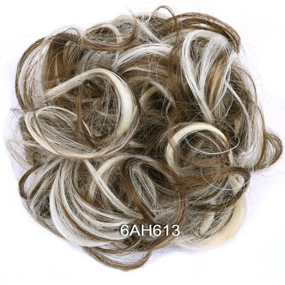 Jeedou Messy Bun Chignon Donut Hair Pad Elastic Hair Rope Rubber Band Synthetic Hairpiece Hair Accessories for Women