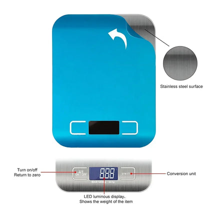5/1kg Household Kitchen Diet Scales Measuring Tool Slim LCD Digital Electronic Weighing Scale Scale Electronic Food Scales New
