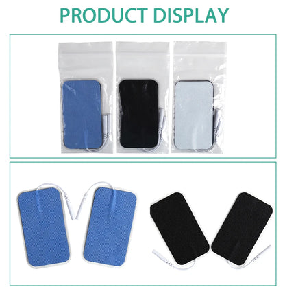 10Pcs 2mm Plug Non-woven Fabric Reusable Self Adhesive Electrode Pads Conductive Gel Pad Body Digital  Massager