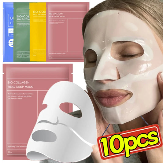 Collagen Face Mask Moisturizing Brightening Deep Hydration Overnight Mask Nourishing Refreshing Face Skin Care Bio Collagen Mask