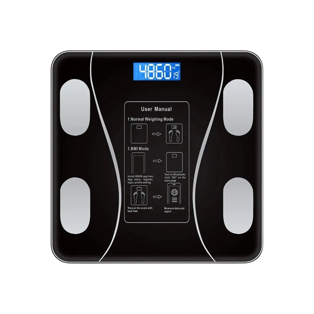 LED Display Smart Body Fat Scale Wireless Digital Measurement Bluetooth Body Fat Scale Digital Square Weight Loss Scale