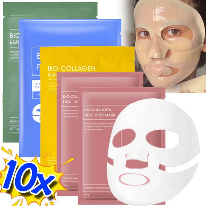Collagen Face Mask Moisturizing Brightening Deep Hydration Overnight Mask Nourishing Refreshing Face Skin Care Bio Collagen Mask