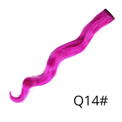 Leeons Synthetic Hair Extensions With Clips Heat Resistant Straight Hair Extensions Color Colored Black Hair Clip Womens 12G/Pcs