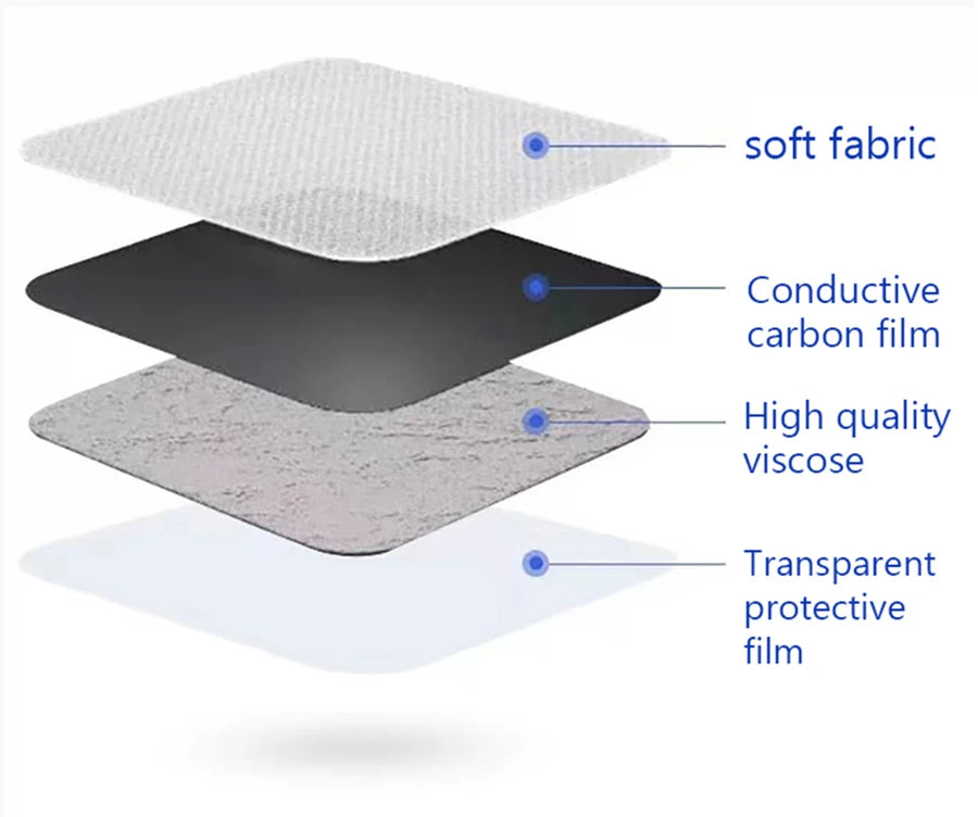10Pcs 2mm Plug Non-woven Fabric Reusable Self Adhesive Electrode Pads Conductive Gel Pad Body Digital  Massager