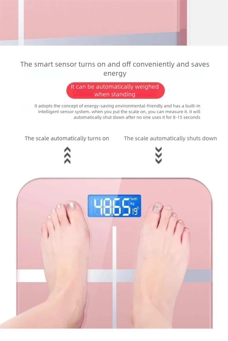 Weight Loss Weighing Device LED Display Smart Body Weight Scale USB Charging Precision Electronic Scale for Home Office Adult