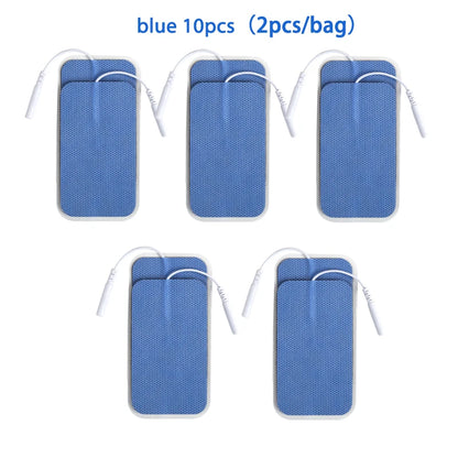 10Pcs 2mm Plug Non-woven Fabric Reusable Self Adhesive Electrode Pads Conductive Gel Pad Body Digital  Massager