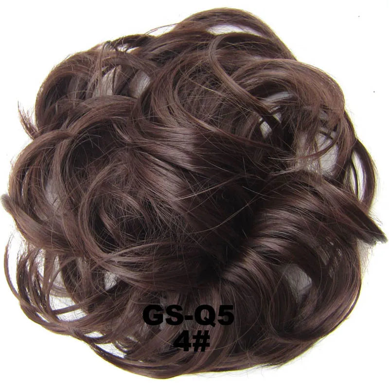 Jeedou Messy Bun Chignon Donut Hair Pad Elastic Hair Rope Rubber Band Synthetic Hairpiece Hair Accessories for Women