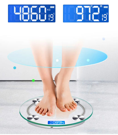 Round Shape Digital Body Weight Scale High-Definition LCD Display Bathroom Scale Floor Electronic Scales Precision 0.2-180KG