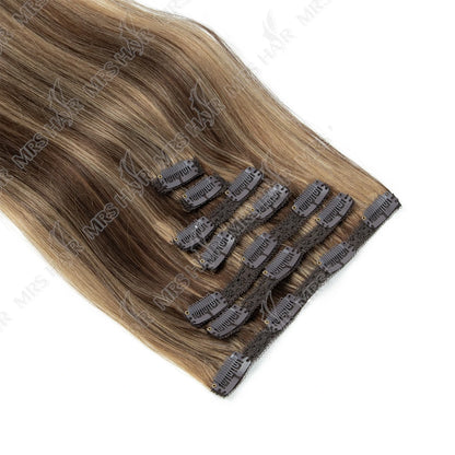 MRSHAIR Clip in Hair Extension Human Hair Real Natural Clip in Hair Extension Double Weft Full Head 7PCS Clip Ins For Add Volume