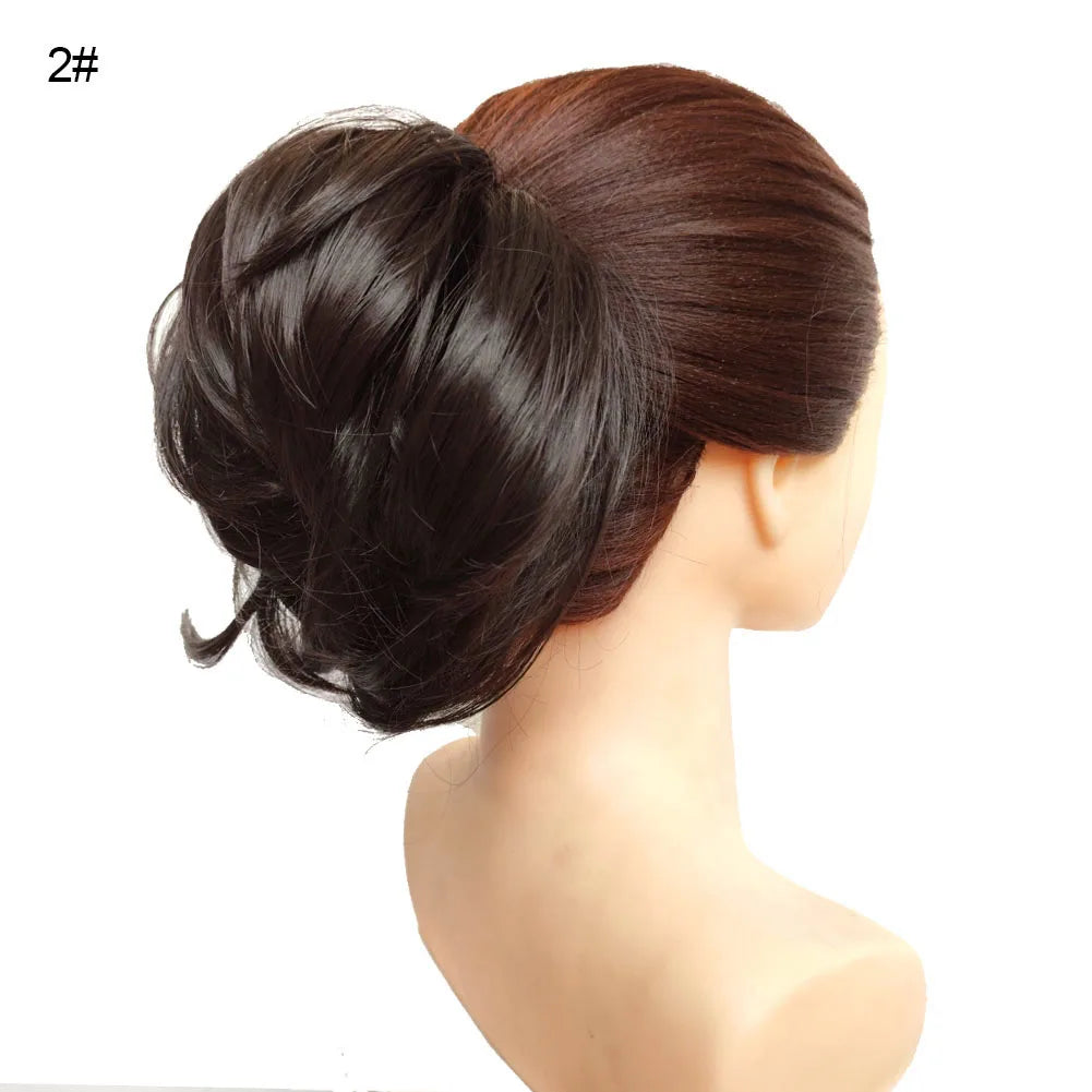 Jeedou Messy Bun Chignon Donut Hair Pad Elastic Hair Rope Rubber Band Synthetic Hairpiece Hair Accessories for Women
