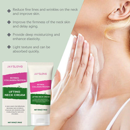 Collagen Neck Cream Anti Aging Reduces Wrinkles Lines Improve Double Chin Sagging Lifts Tightens Brighten Skin Beauty Neck Cream