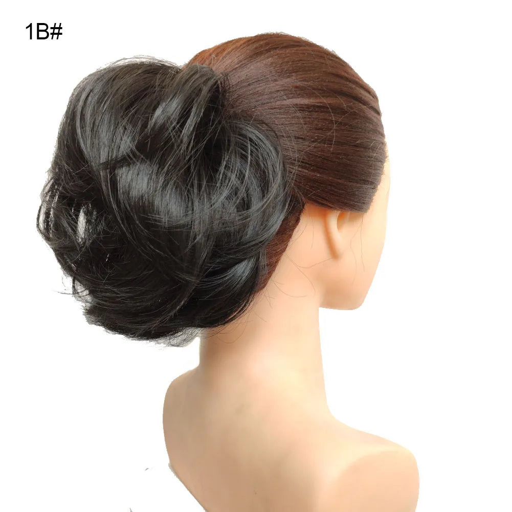 Jeedou Messy Bun Chignon Donut Hair Pad Elastic Hair Rope Rubber Band Synthetic Hairpiece Hair Accessories for Women