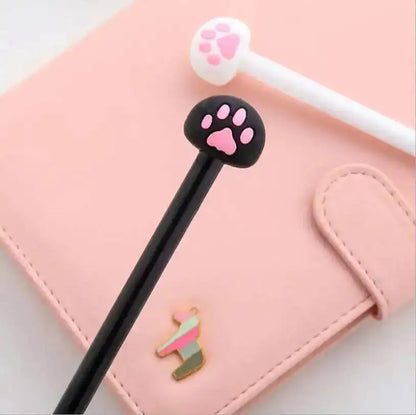 1 Pcs Lytwtw's Cartoon Cat Claw Paw Kawaii Cute School Supply Office Stationery Gel Pen Handles Creative sweet black cat lovely
