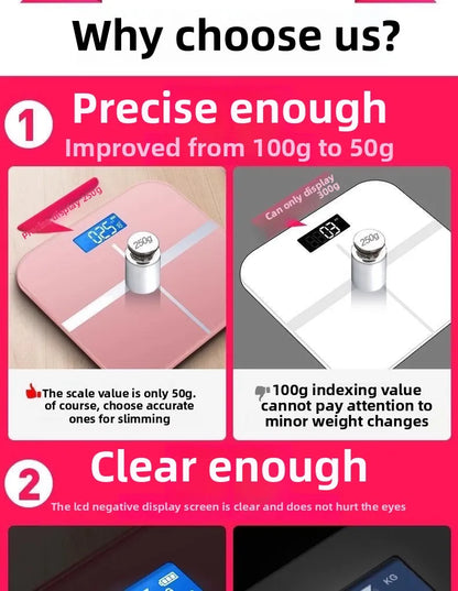 Weight Loss Weighing Device LED Display Smart Body Weight Scale USB Charging Precision Electronic Scale for Home Office Adult