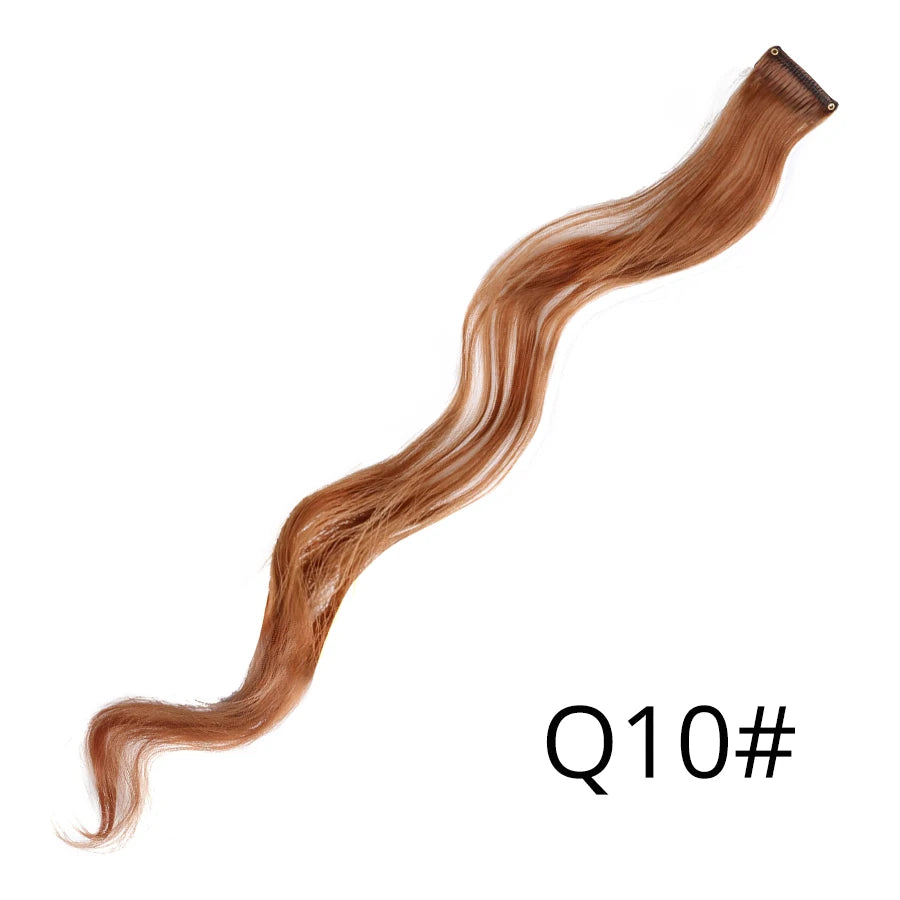 Leeons Synthetic Hair Extensions With Clips Heat Resistant Straight Hair Extensions Color Colored Black Hair Clip Womens 12G/Pcs