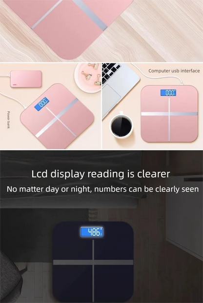 Weight Loss Weighing Device LED Display Smart Body Weight Scale USB Charging Precision Electronic Scale for Home Office Adult