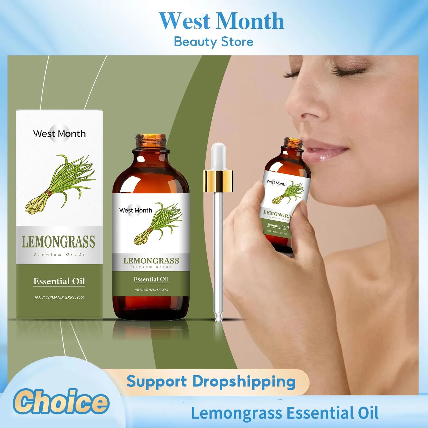 Lemongrass Soothing Essential Oil Moisturizing Brightening Whitening Plant Fragrance Smoothing Refreshing Relaxing Essential Oil