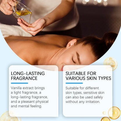100ml Vanilla Body Massage Oil For Relaxing Moisturizing Skin Soothing Relieve Stress Lasting Scent Body Fragrance Essential Oil