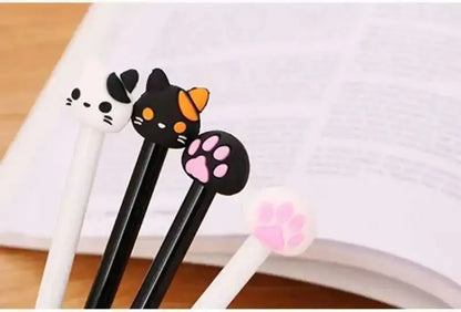 1 Pcs Lytwtw's Cartoon Cat Claw Paw Kawaii Cute School Supply Office Stationery Gel Pen Handles Creative sweet black cat lovely