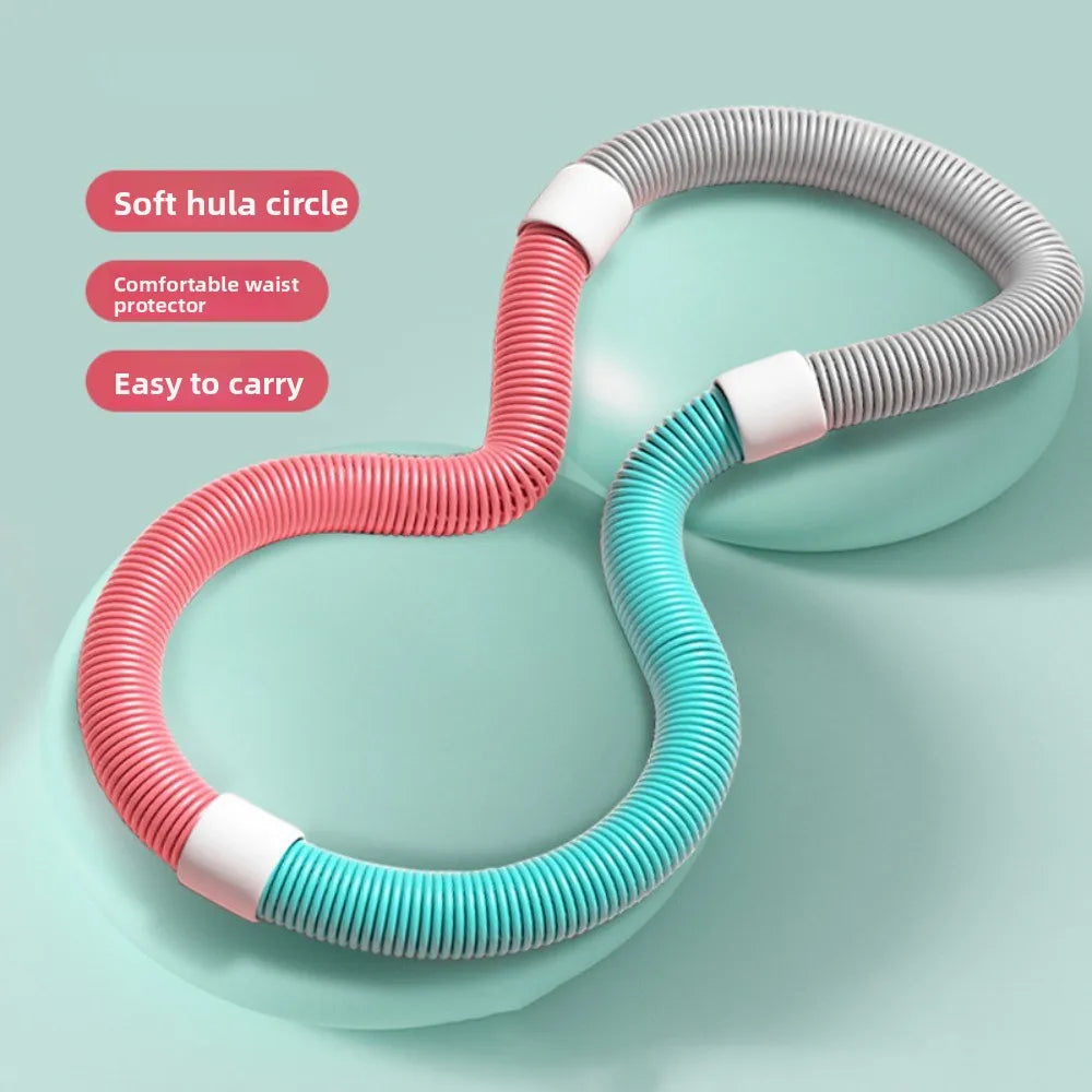 Soft Spring Sports Hoop Waist Trainer Slient Slimming Belly Weight Loss Circle Foldable Without Harm Weighted Exercise Hoops