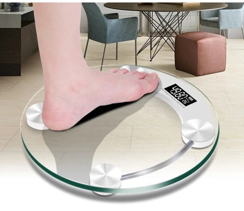Round Shape Digital Body Weight Scale High-Definition LCD Display Bathroom Scale Floor Electronic Scales Precision 0.2-180KG