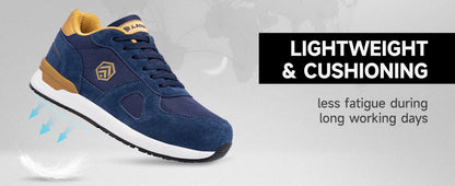 LARNMERN Men Steel Toe Shoes Antistatic Safety Shoes Women Composite Breathable Slip On Work Sneakers Industries Protection