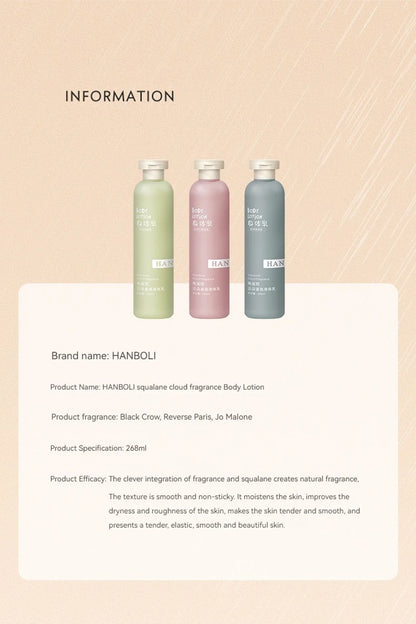 Squalane Fragrance Body Lotion Mild Moisturizing Refreshing Non Greasy Perfume Flavor Skin Rejuvenating Body Lotion