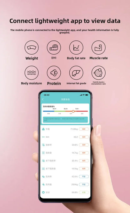 Digital Scale Professional Electronic Weight Loss Bluetooth Smarts Body Fat Analyzer with High Precision Mobile App