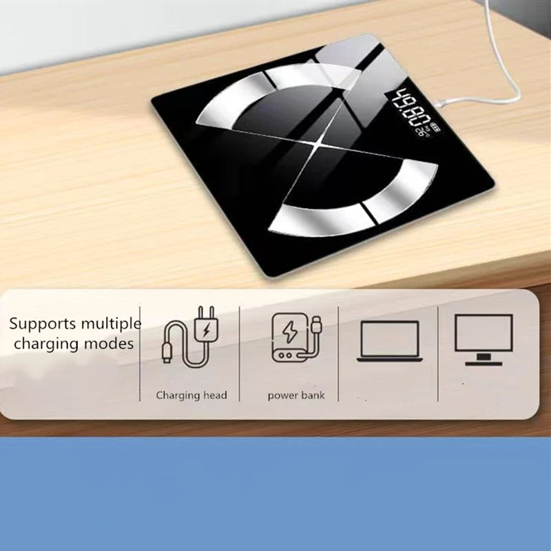 Weight Loss Weighing Device LED Display Smart Body Weight Scale USB Charging Precision Electronic Scale for Home Office Adult