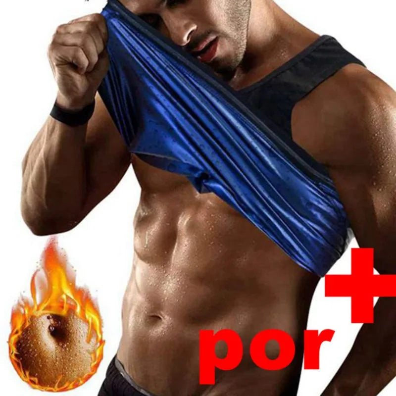 Compression Shirt Weight Loss Fat Burner Men Sauna Sweat Vest Waist Trainer Corset Zipper Workout Tank Top Slimming  Body Shaper