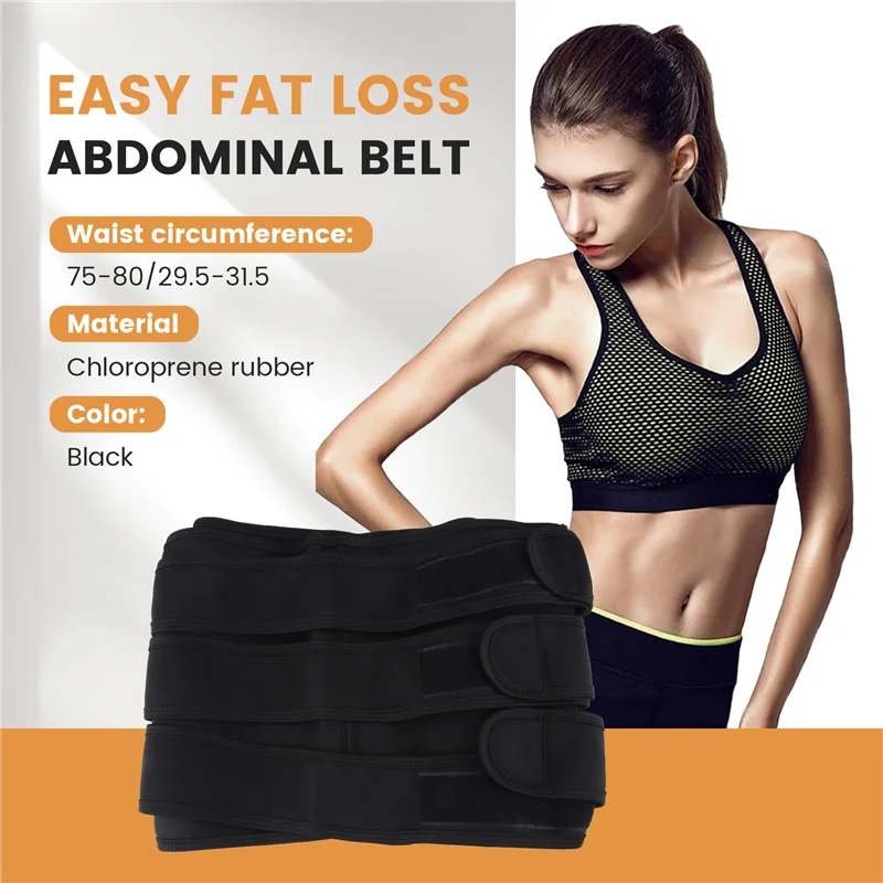 RTSHE-Hot Sweat Waist Slimming Fine-Tuning Zipper Belt Body Shaping Machine Weight Loss Exercise Belt Large Size