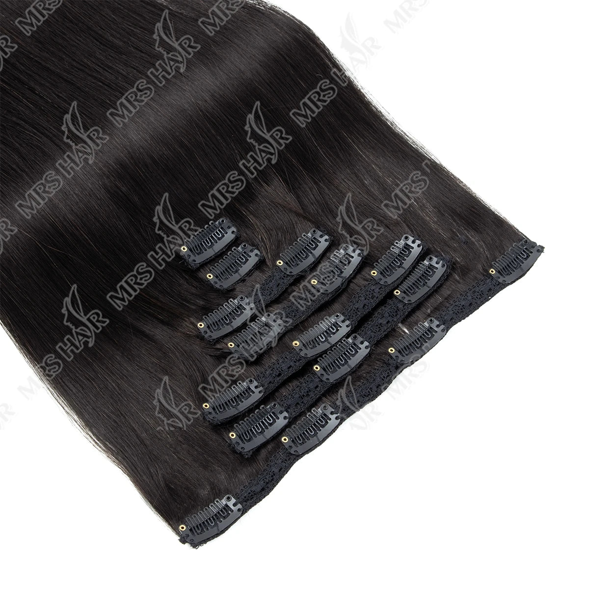 MRSHAIR Clip in Hair Extension Human Hair Real Natural Clip in Hair Extension Double Weft Full Head 7PCS Clip Ins For Add Volume